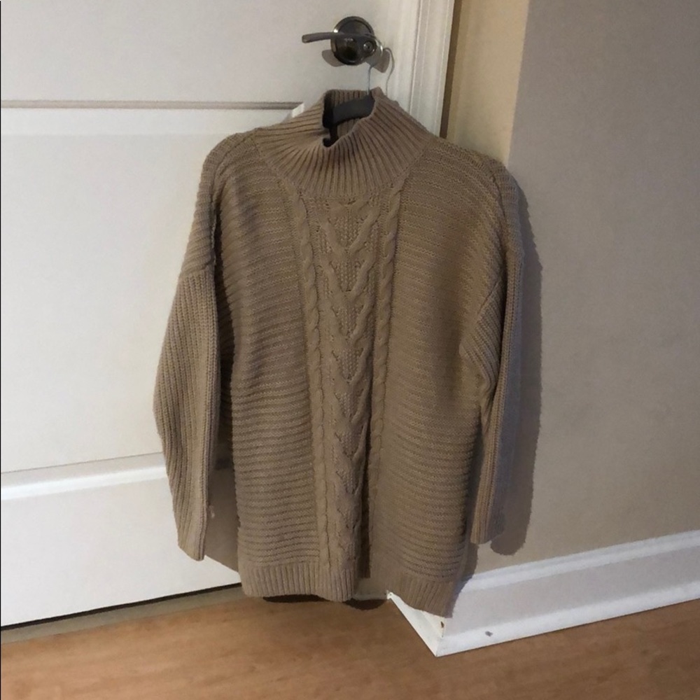 Lost Ink Brown Turtle Neck Sweater Dress